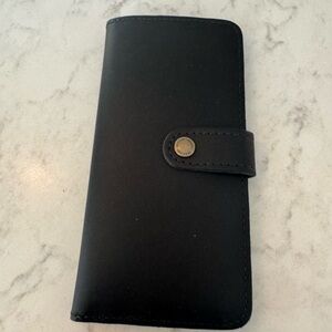Black Leather Phone Wallet Case